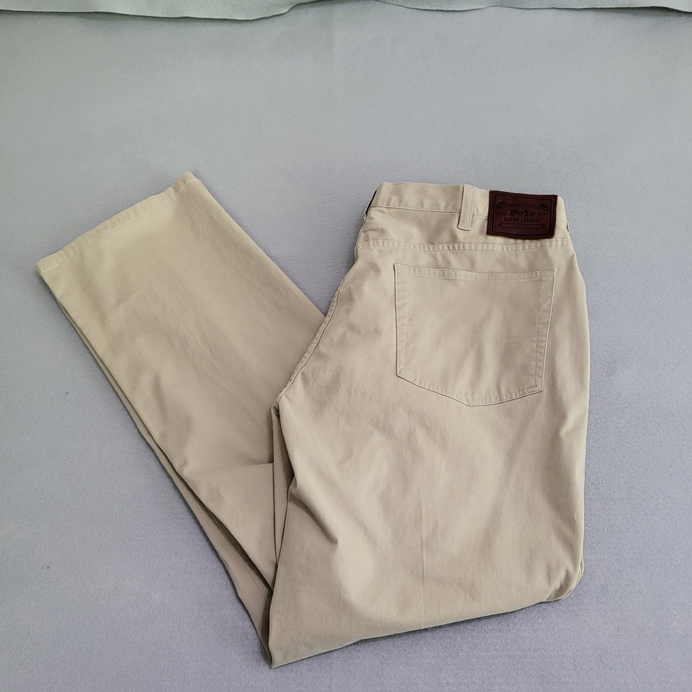Polo By Ralph Lauren Authentic Dungarees Khaki Pants Men's 38x32 Straight Leg